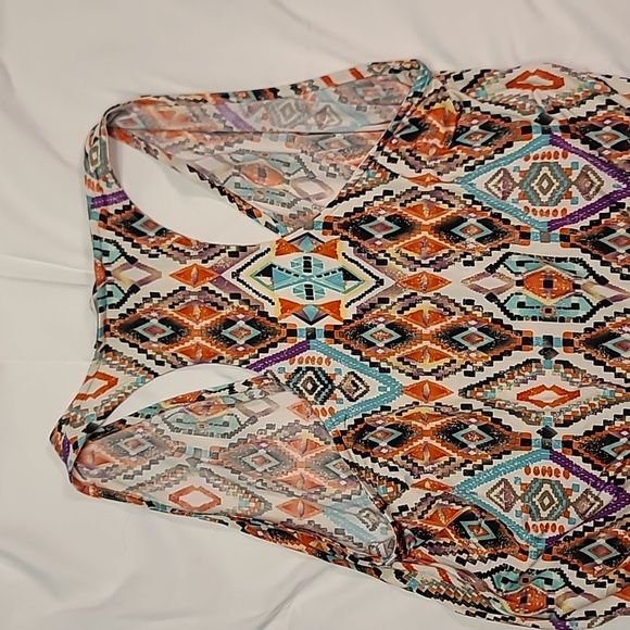 Veronica M Maxi Dress Banded Waist plunge neck racerback super soft - Picture 6 of 6